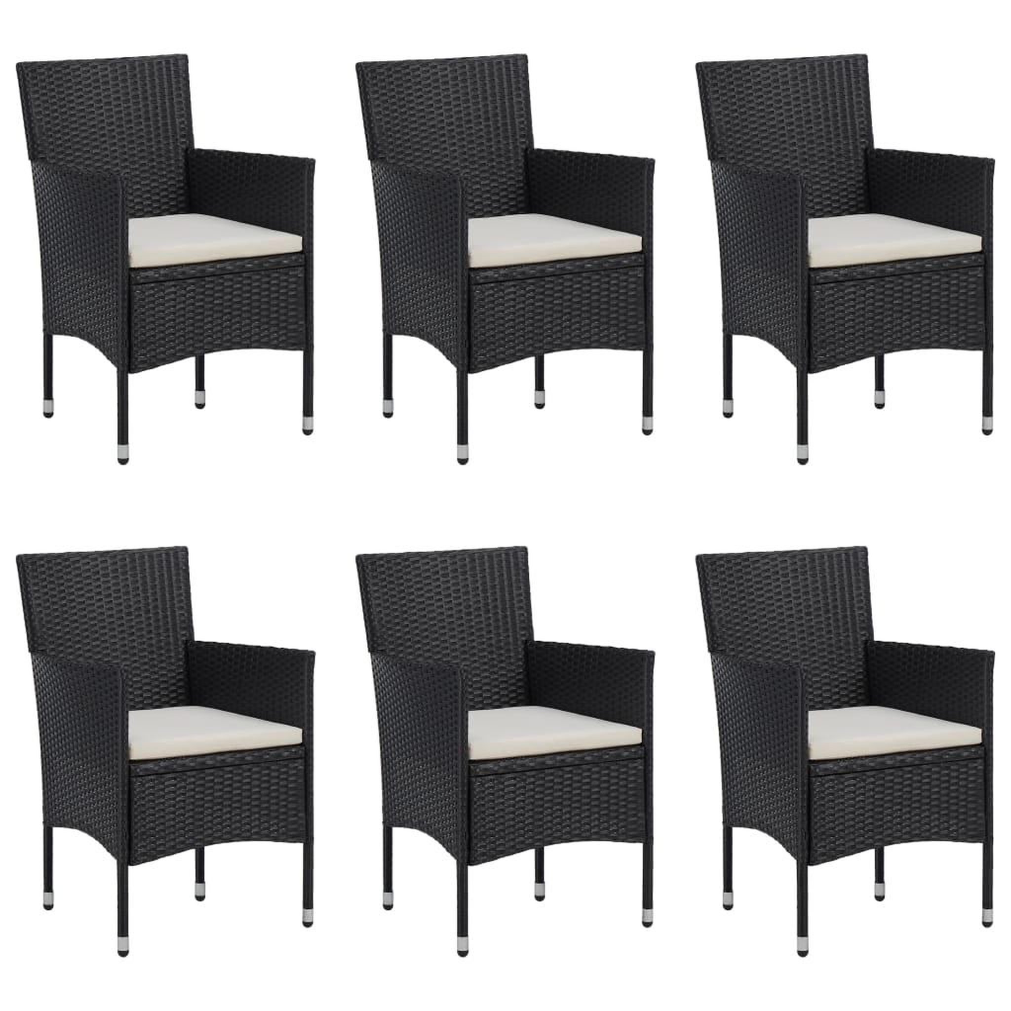 Voir la diapositive 3 : VIDAXL Ensemble a manger de jardin 7 pcs Resine tressee Noir