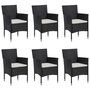 Voir la diapositive 3 : VIDAXL Ensemble a manger de jardin 7 pcs Resine tressee Noir