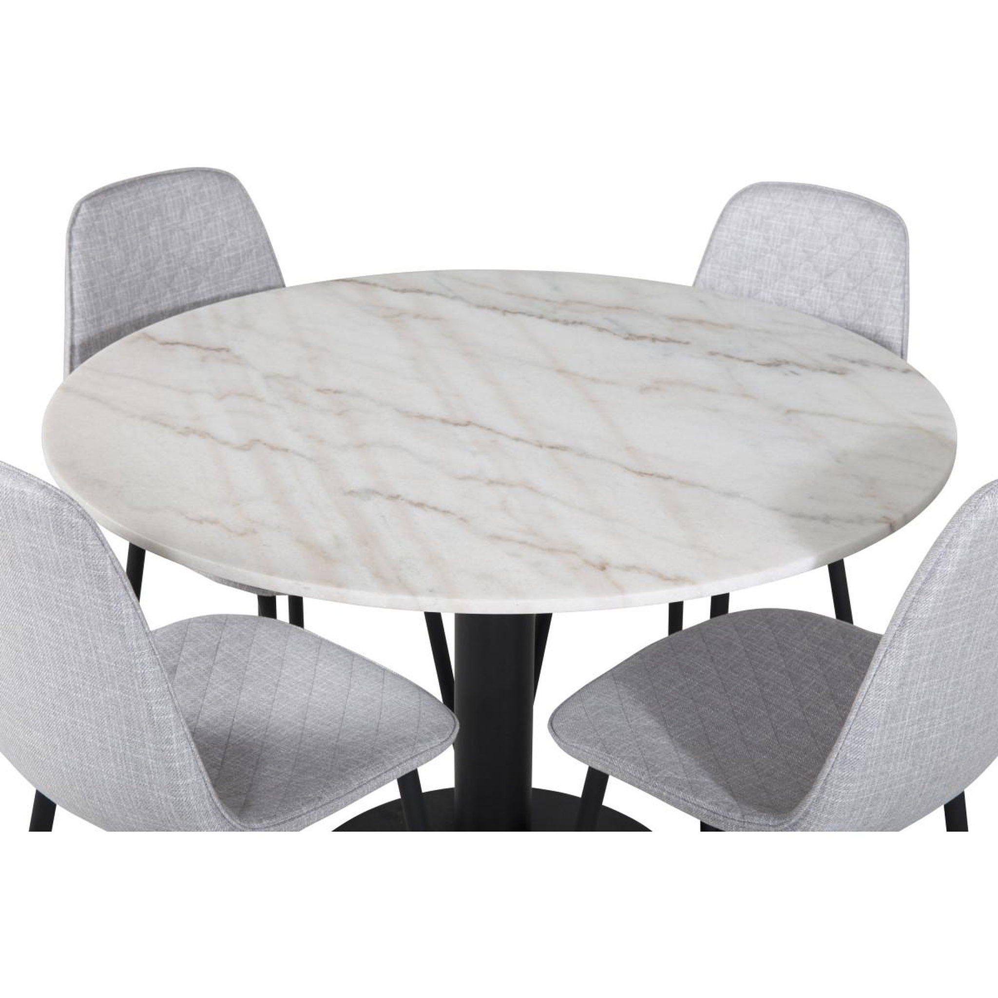 Voir la diapositive 3 : Paris Prix Ensemble table à manger & 4 chaises  estelle i & polar  106cm blanc & gris