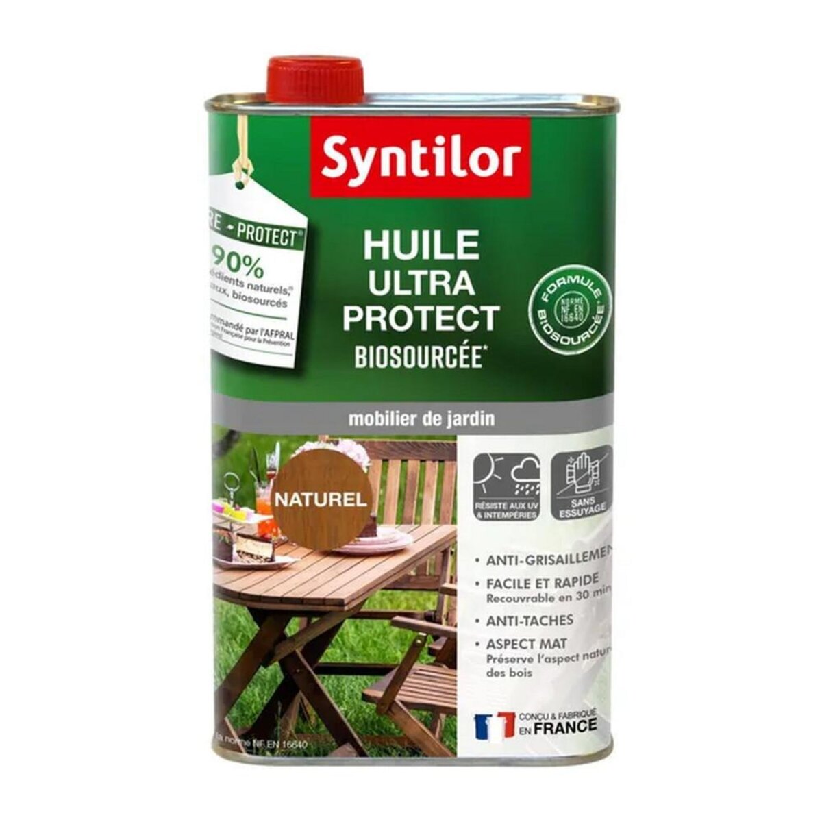 CENTRALE BRICO Huile pour mobilier de jardin nature protect naturel mat 1 l