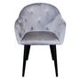 Voir la diapositive 2 : Paris Prix Fauteuil Design en Velours  Glany  81cm Argent