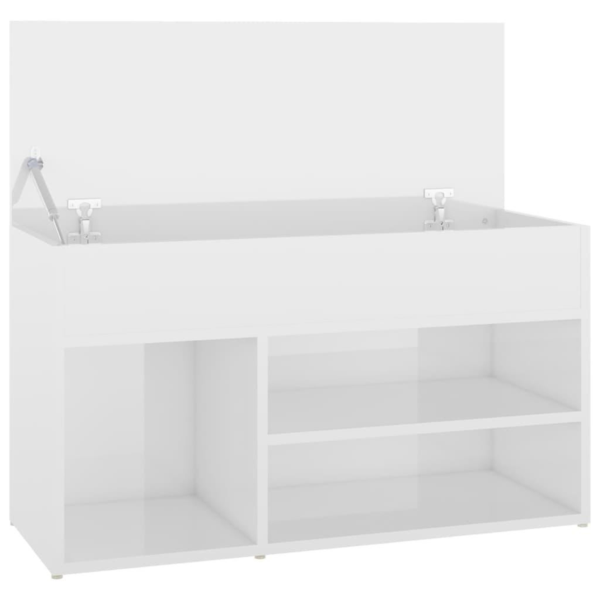Voir la diapositive 5 : VIDAXL Banc a chaussures Blanc brillant 80x30x45 cm Bois d'ingenierie