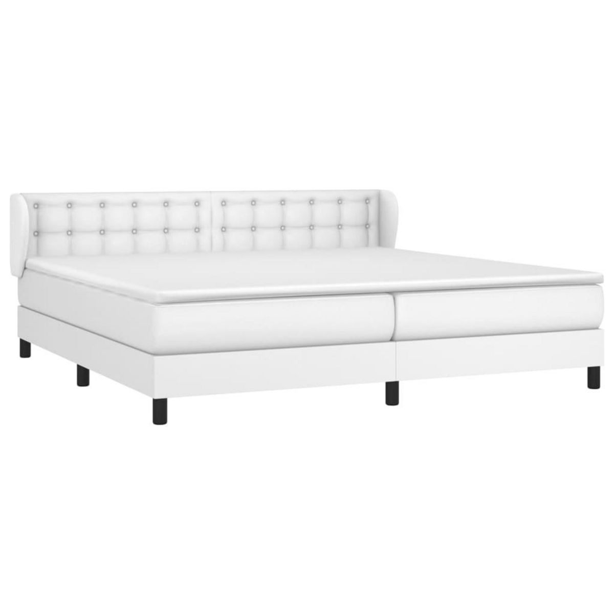 VIDAXL Sommier a lattes de lit avec matelas Blanc 200x200cm Similicuir