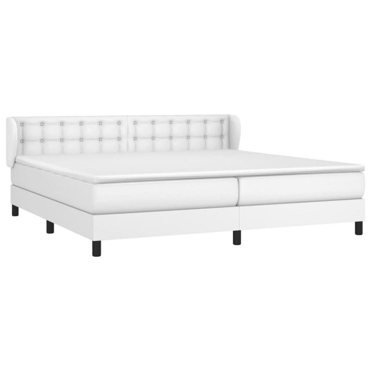 VIDAXL Sommier a lattes de lit avec matelas Blanc 200x200cm Similicuir
