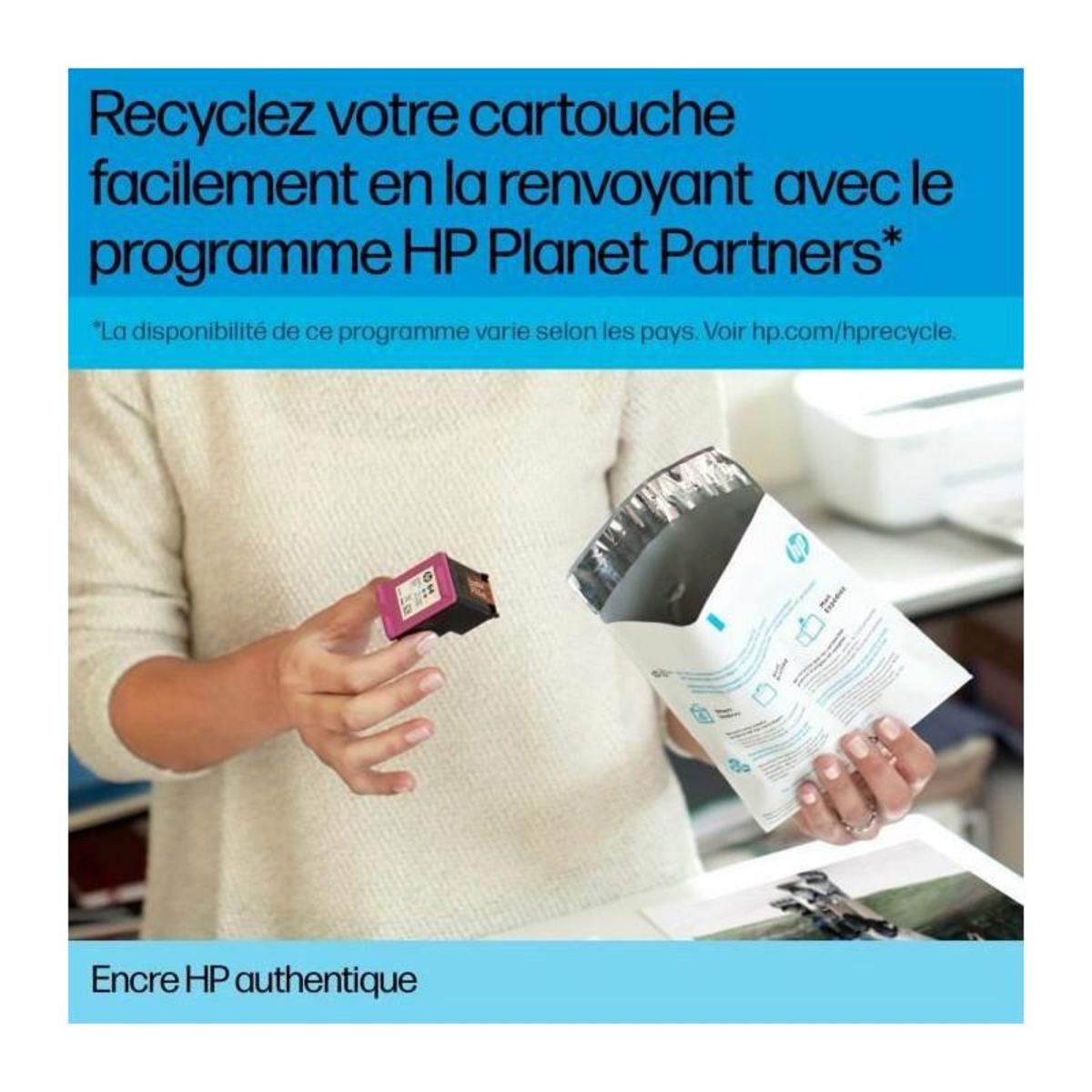 HP Cartouche d'encre HP 308 authentique noir (7FP21UE) pour HP Envy 6110, 6120, 6130, 6520, 6530