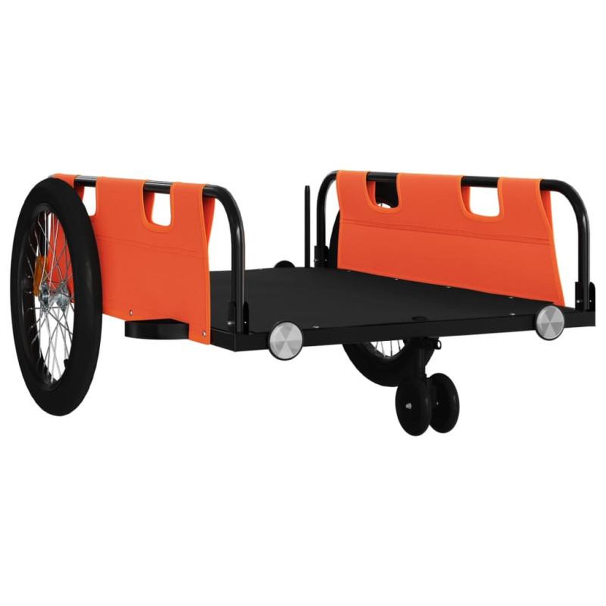 Voir la diapositive 4 : VIDAXL Remorque de vélo orange et noir tissu oxford et fer
