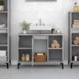 Voir la diapositive 3 : VIDAXL Meuble d'evier gris beton 80x33x60 cm bois d'ingenierie