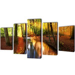 VIDAXL Set de toiles murales imprimees Foret 100 x 50 cm
