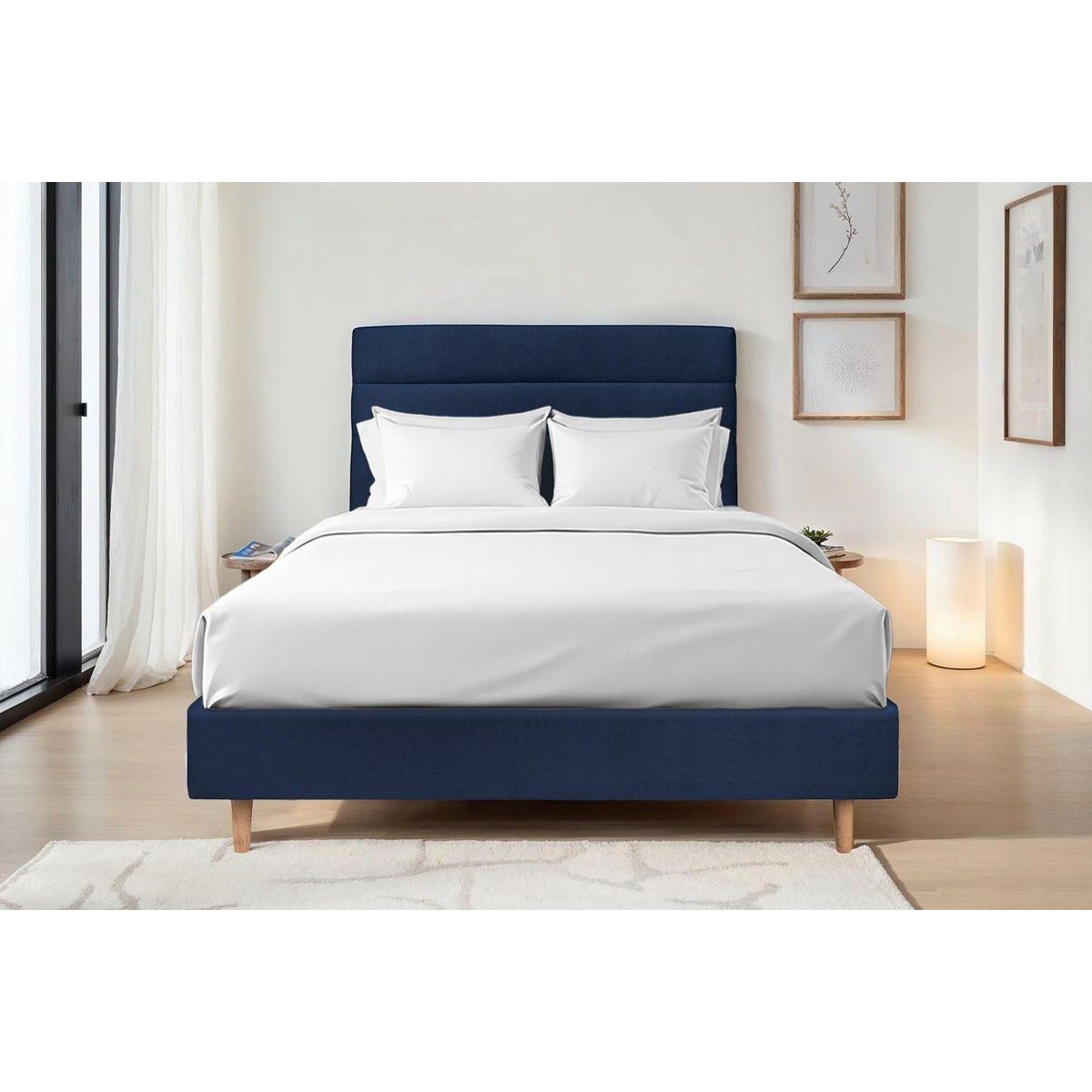 Sommeil de Plomb Tete de lit Lignes Velours  - Ep 10 cm rembourré