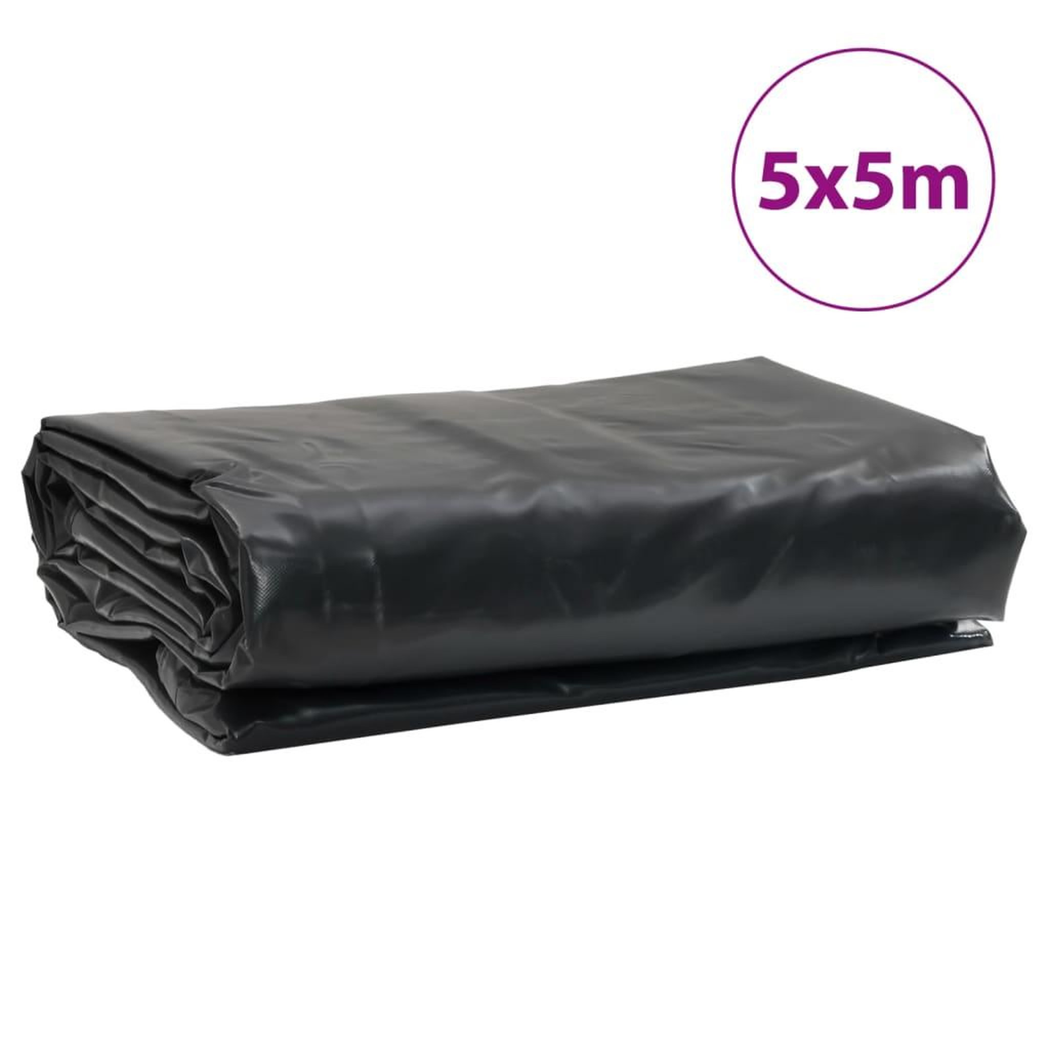 Voir la diapositive 6 : VIDAXL Bache anthracite 5x5 m 600 g/m²