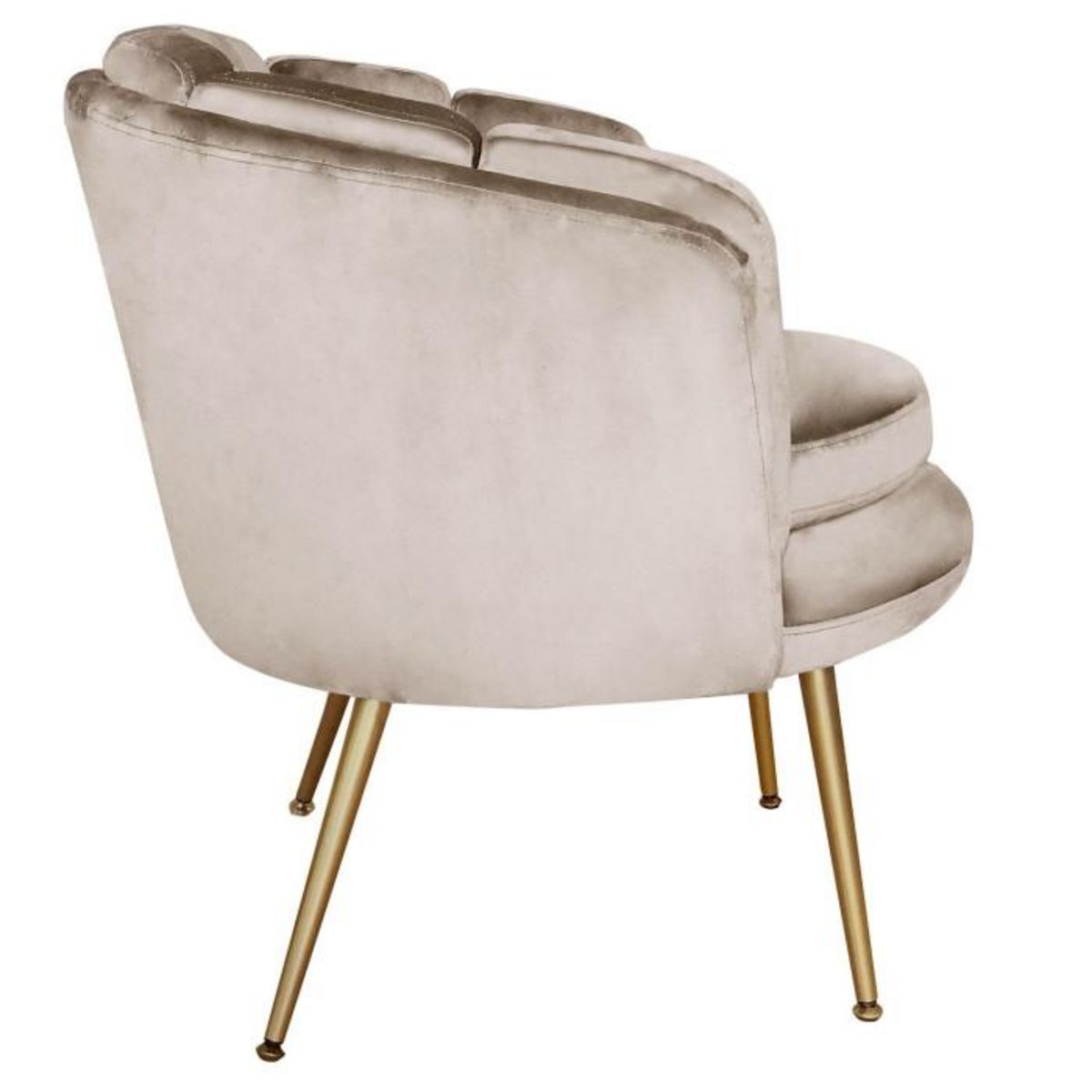 Paris Prix Fauteuil Arrondi en Velours  Dabren  80cm Taupe