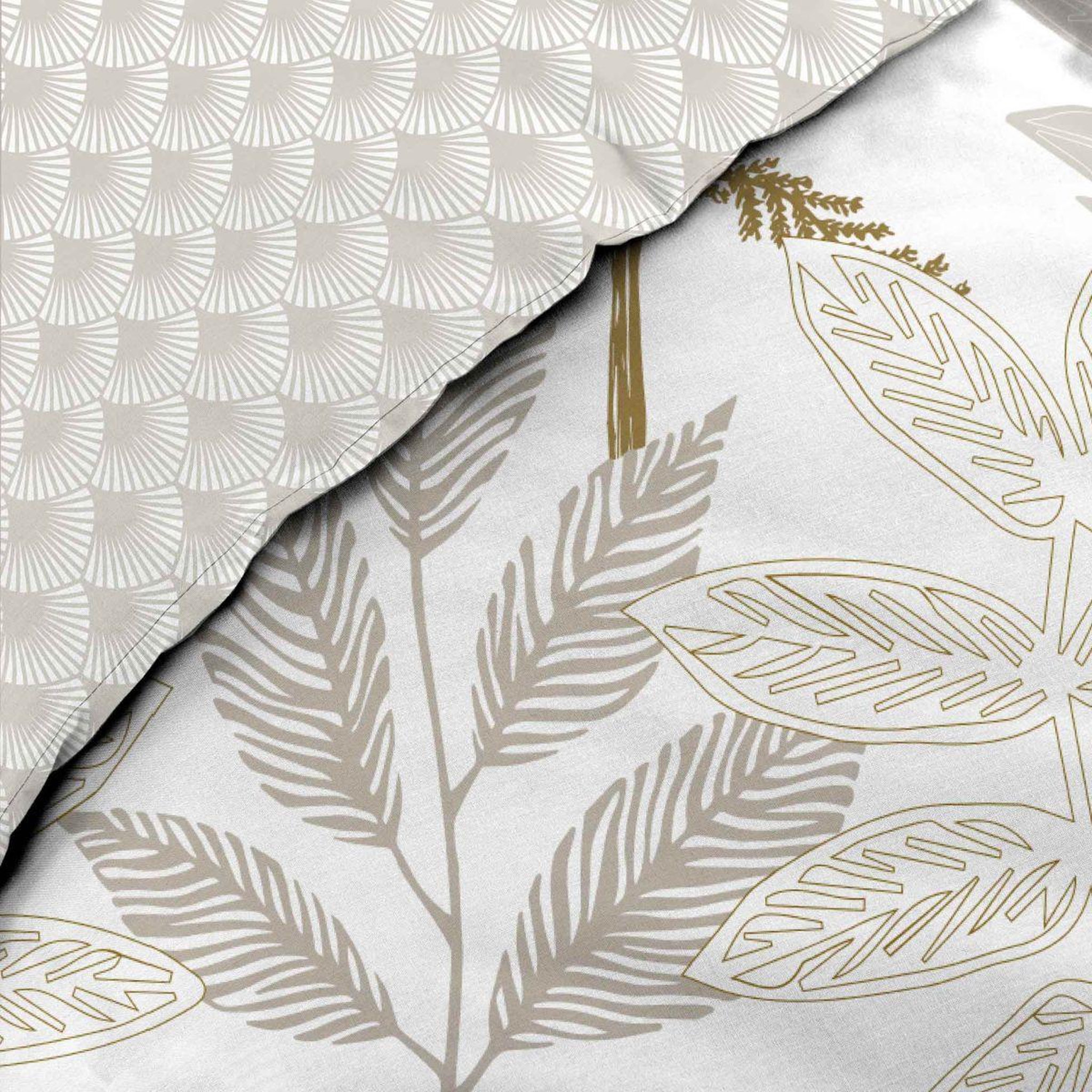 Voir la diapositive 4 : Douceur d'Intérieur Parure de lit réversible 3 pièces  raoni  240x220cm naturel