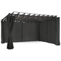 Voir la diapositive 1 : ID MARKET Pergola édition suprem lames orientables 3x4 M et 4 rideaux gris anthracite