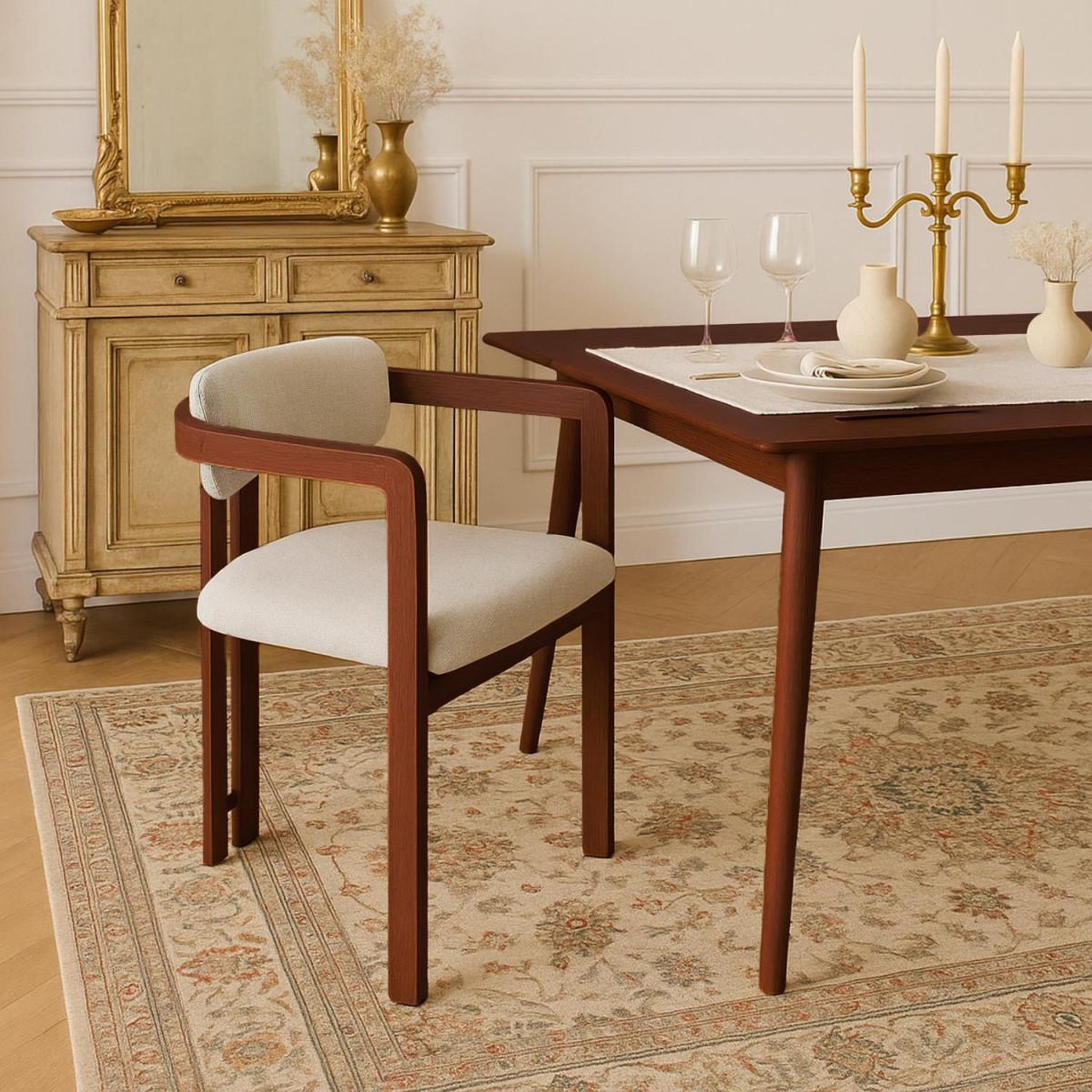 Voir la diapositive 5 : Paris Prix Lot de 2 chaises design  galia  75cm beige & marron