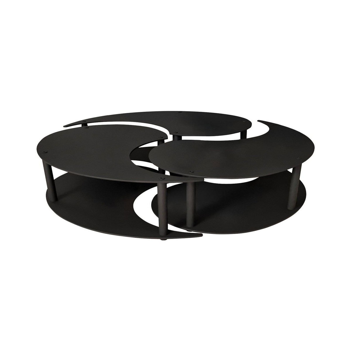 Habitat et Jardin Ensemble de table basse en bois  Yin  70 x 70 x 38 cm - Noir