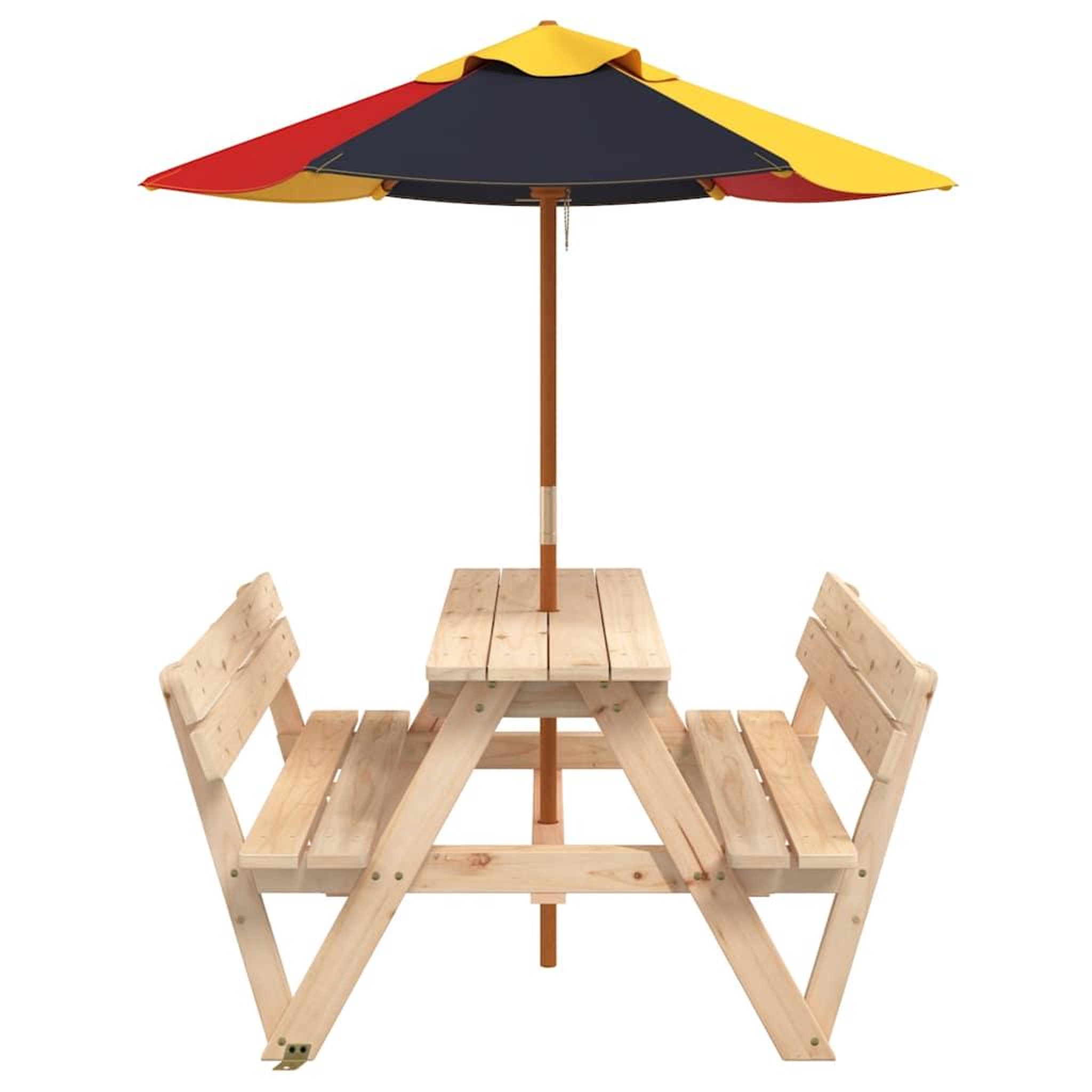 Voir la diapositive 4 : VIDAXL Table de pique-nique pour 4 enfants avec parasol bois de sapin