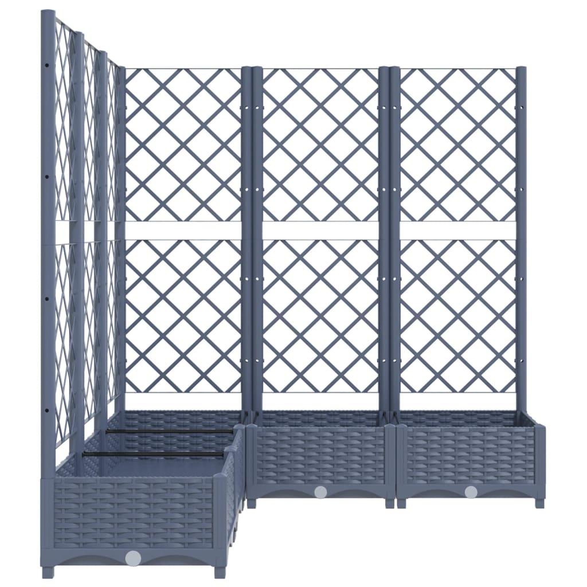 Voir la diapositive 5 : VIDAXL Jardiniere avec treillis bleu gris 120x120x121,5 cm PP