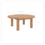 Voir la diapositive 4 : Rendez vous déco Table basse ronde de jardin en bois de teck massif D80 cm-Aurland