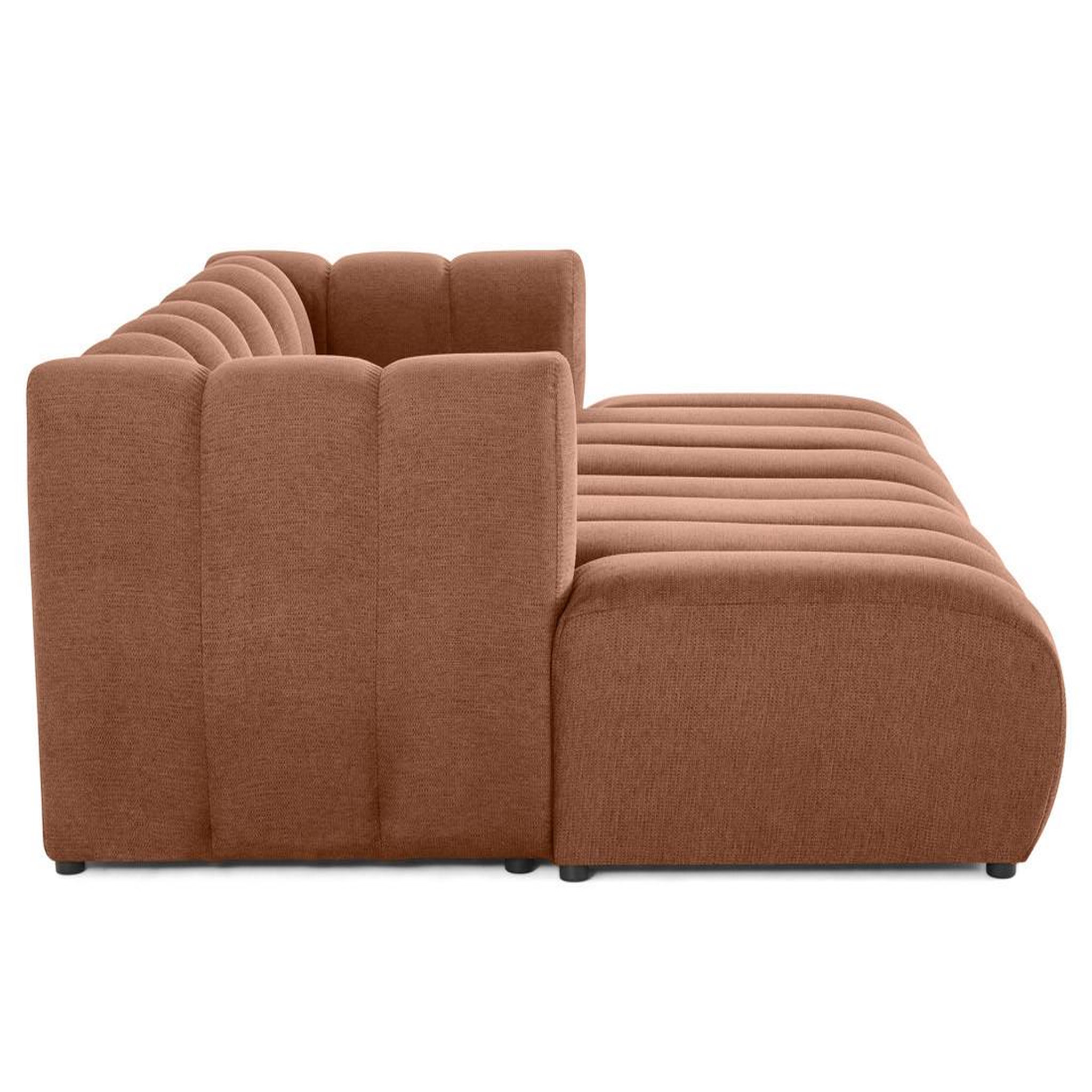 Voir la diapositive 5 : LISA DESIGN Debbie - canapé modulable droit 3 places avec double méridienne - assise profonde - en tissu texturé