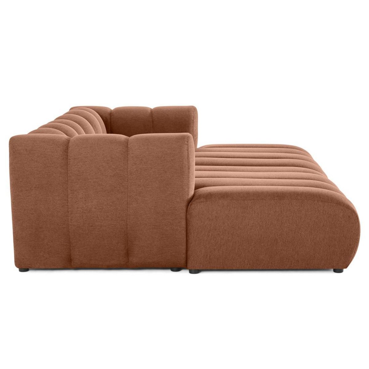 LISA DESIGN Debbie - canapé modulable droit 3 places avec double méridienne - assise profonde - en tissu texturé