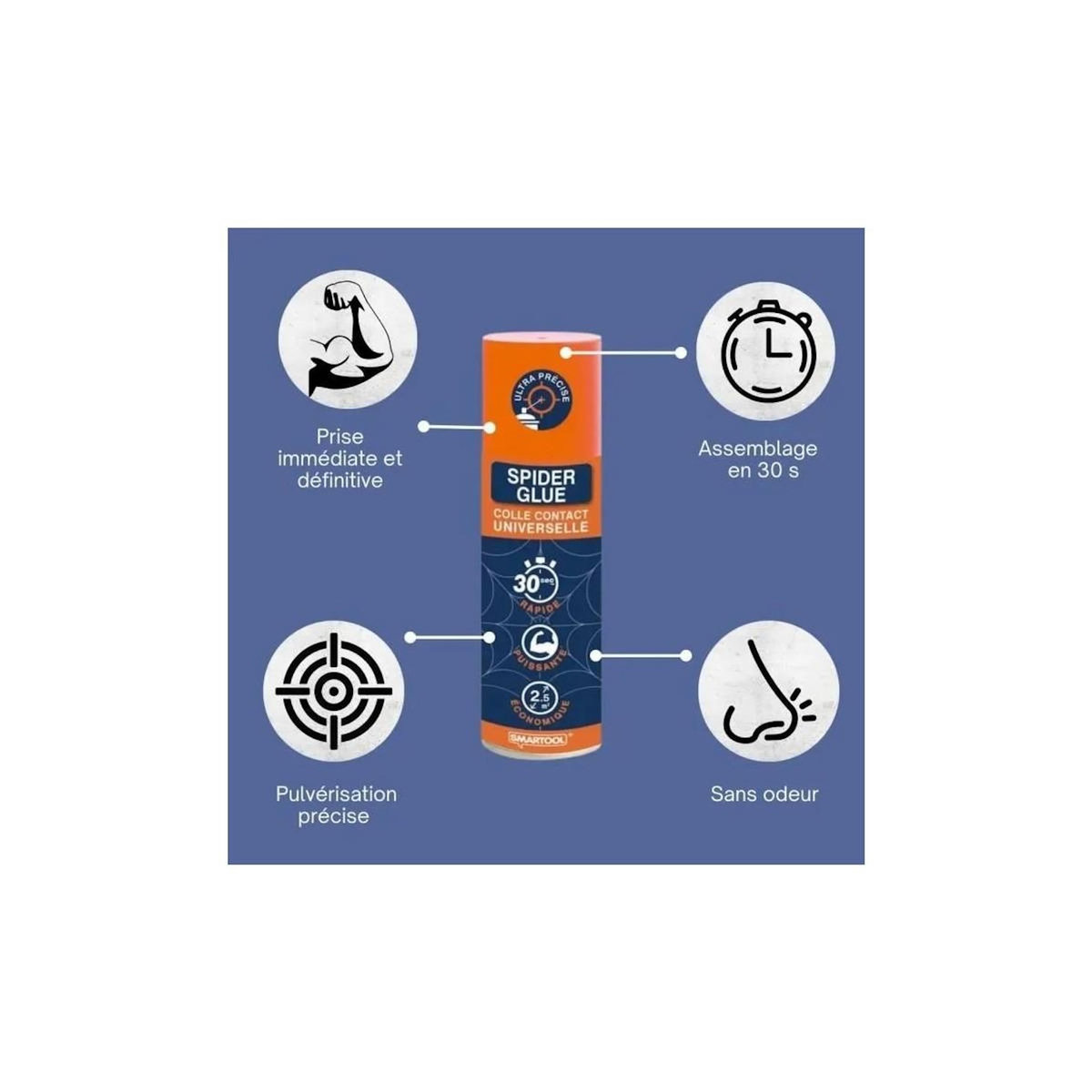 SMARTOOL Colle Glue Universelle Spray Spider Glue 200ml Prise 30 sec SMARTOOL