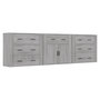 Voir la diapositive 2 : VIDAXL Buffets 3 pcs Sonoma gris Bois d'ingenierie