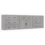 Voir la diapositive 2 : VIDAXL Buffets 3 pcs Sonoma gris Bois d'ingenierie
