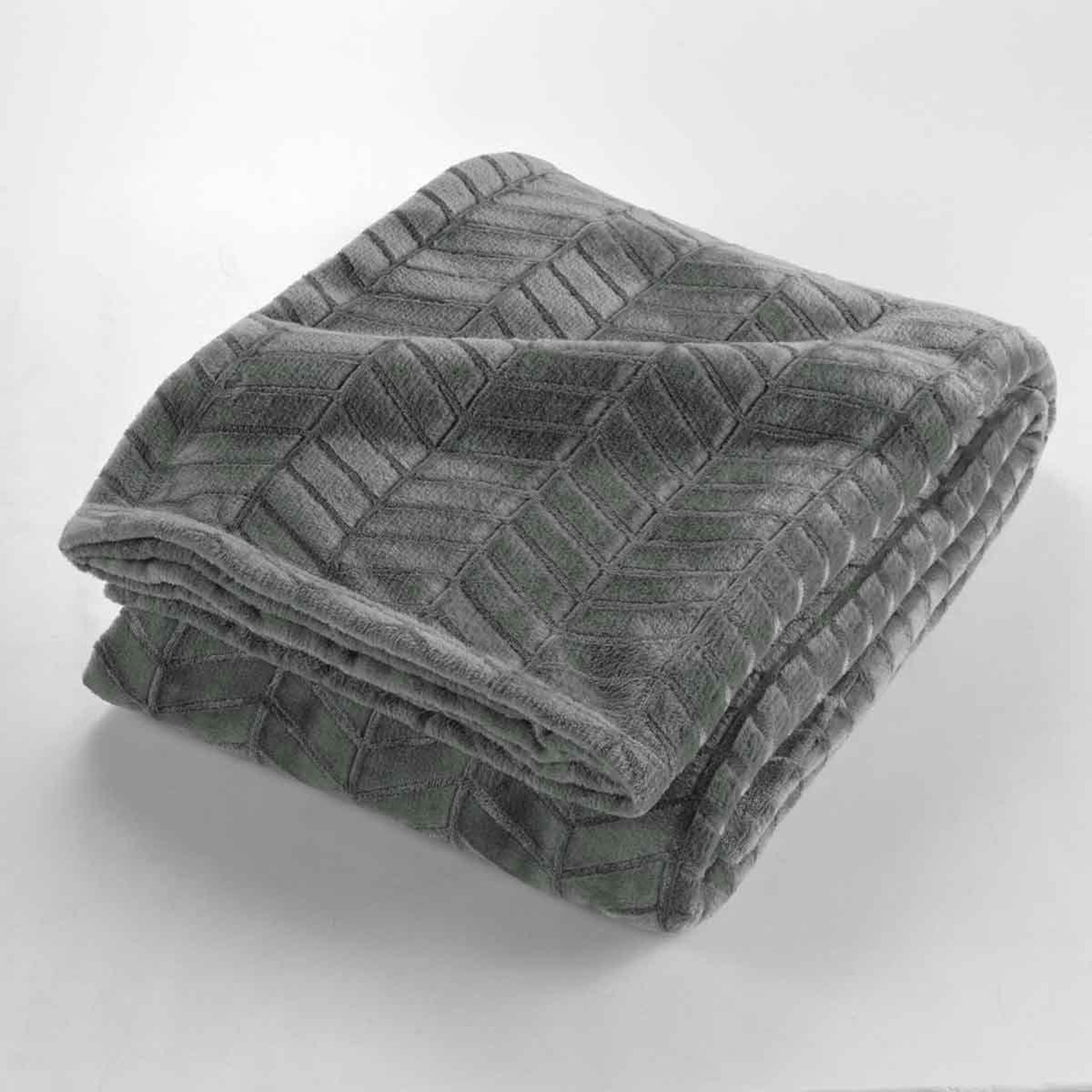 Voir la diapositive 2 : Douceur d'Intérieur Plaid flanelle uni  arya  180x220cm gris