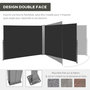 Voir la diapositive 5 : OUTSUNNY Double store latéral brise-vue paravent rétractable dim. 6L x 1,60H m polyester anti-UV haute densité