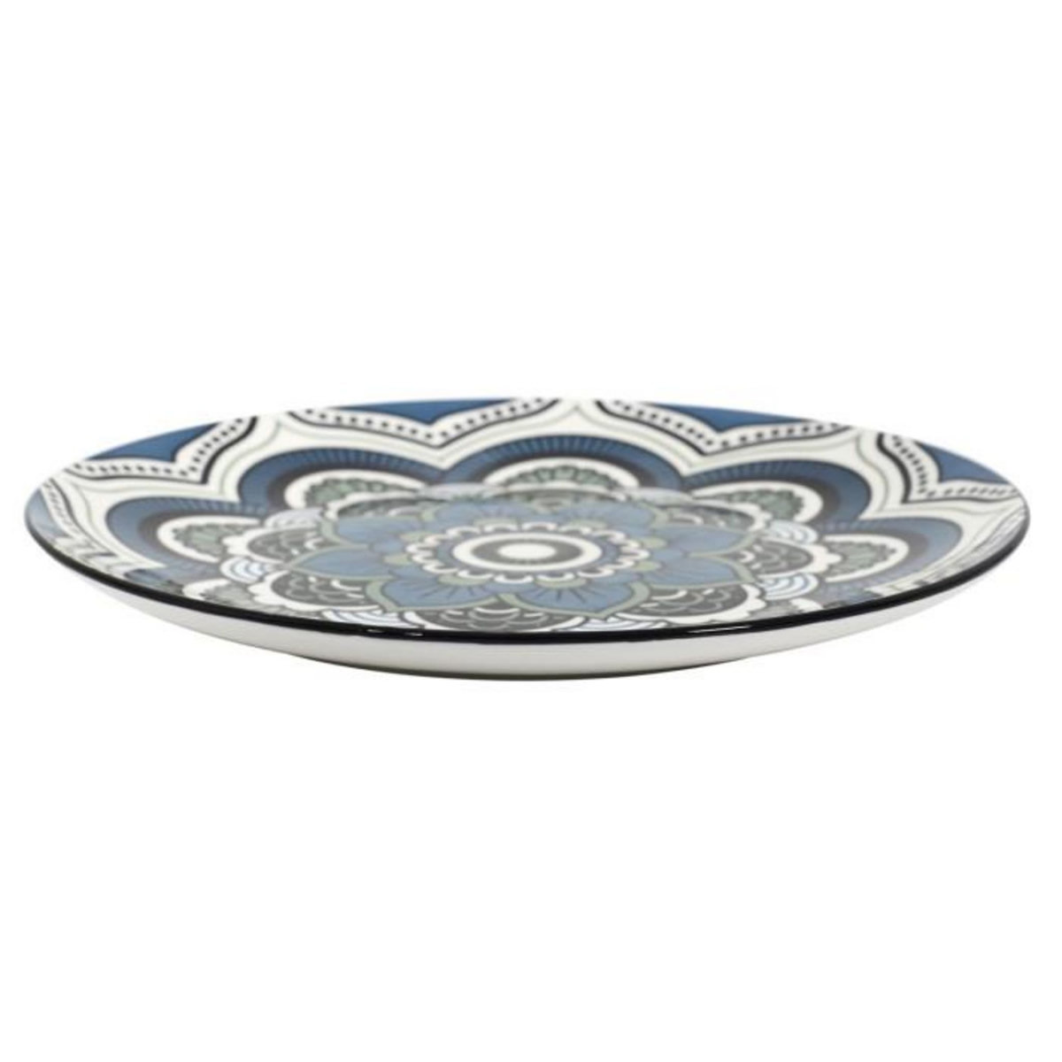 Paris Prix Lot de 6 Assiettes Plates  Mandala  26cm Bleu