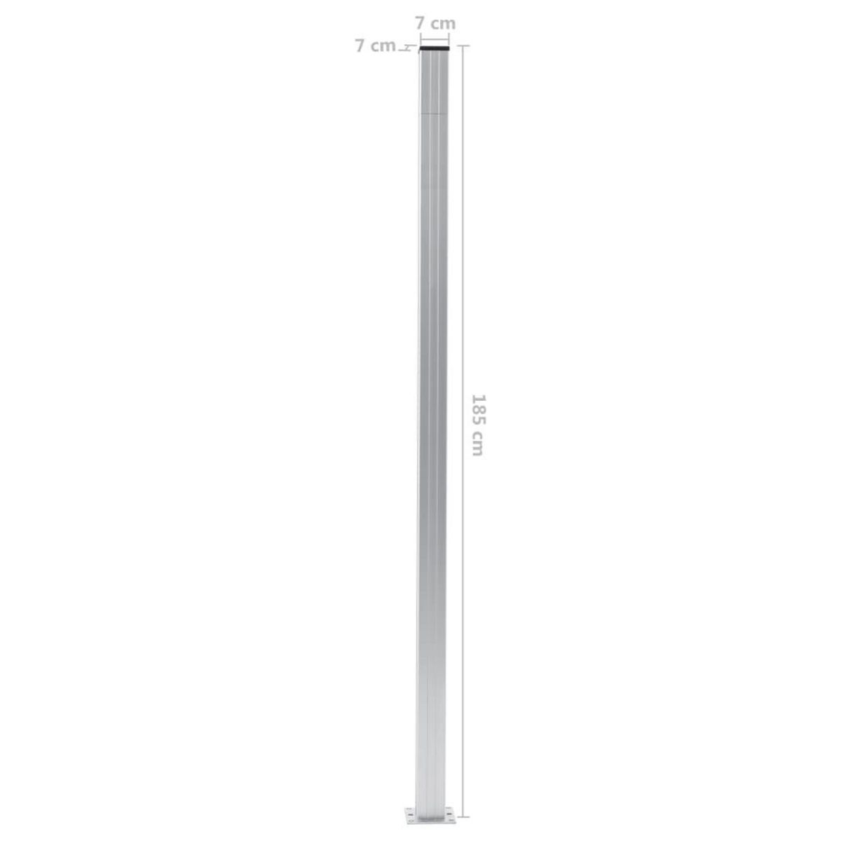 VIDAXL Poteaux de cloture 2 pcs Aluminium 185 cm
