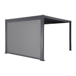 SWEEEK Pergola bioclimatique aluminium et acier 3x3m lames orientables + store 3m PALACE anthracite