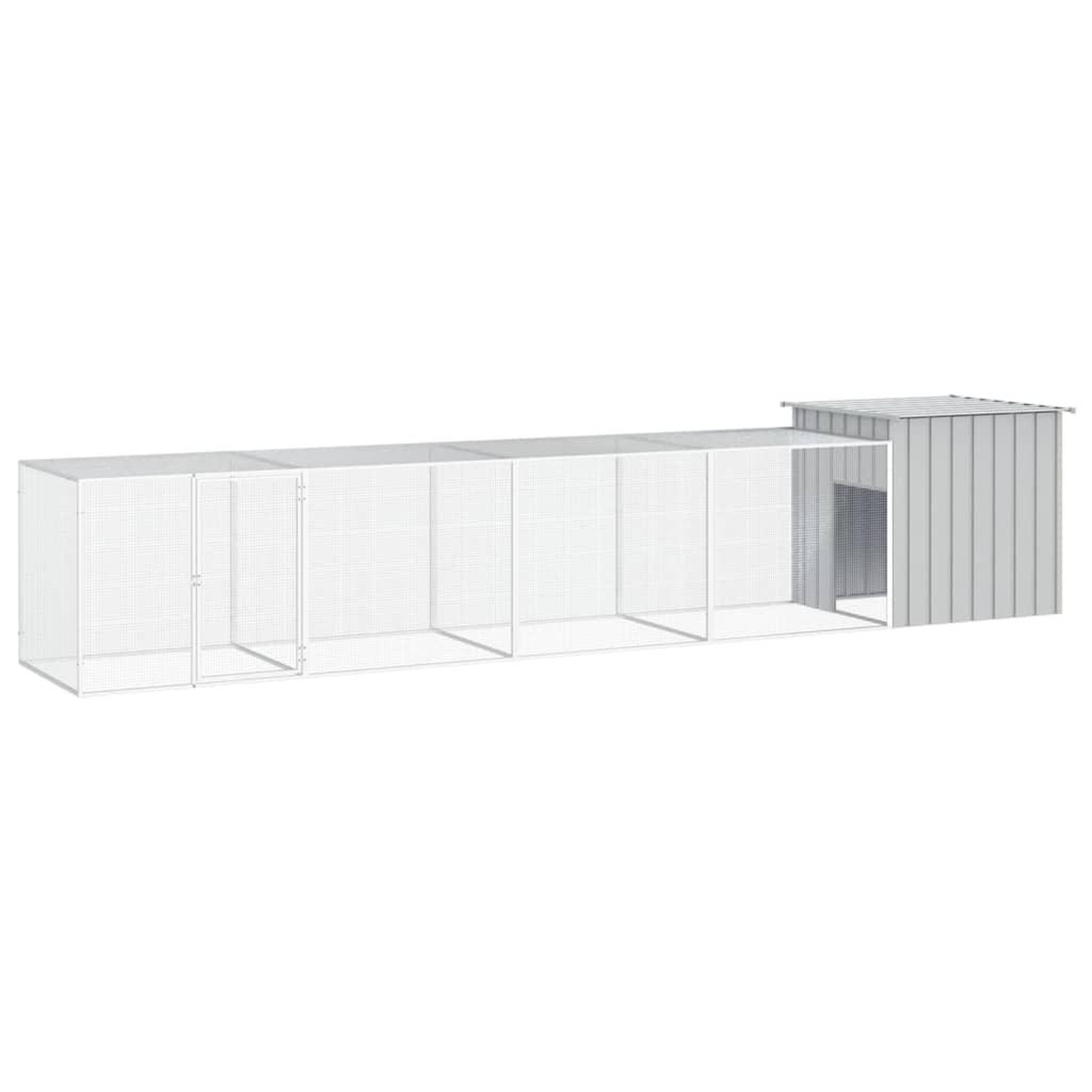 VIDAXL Cage pour poules Gris 500x91x100 cm Acier galvanise