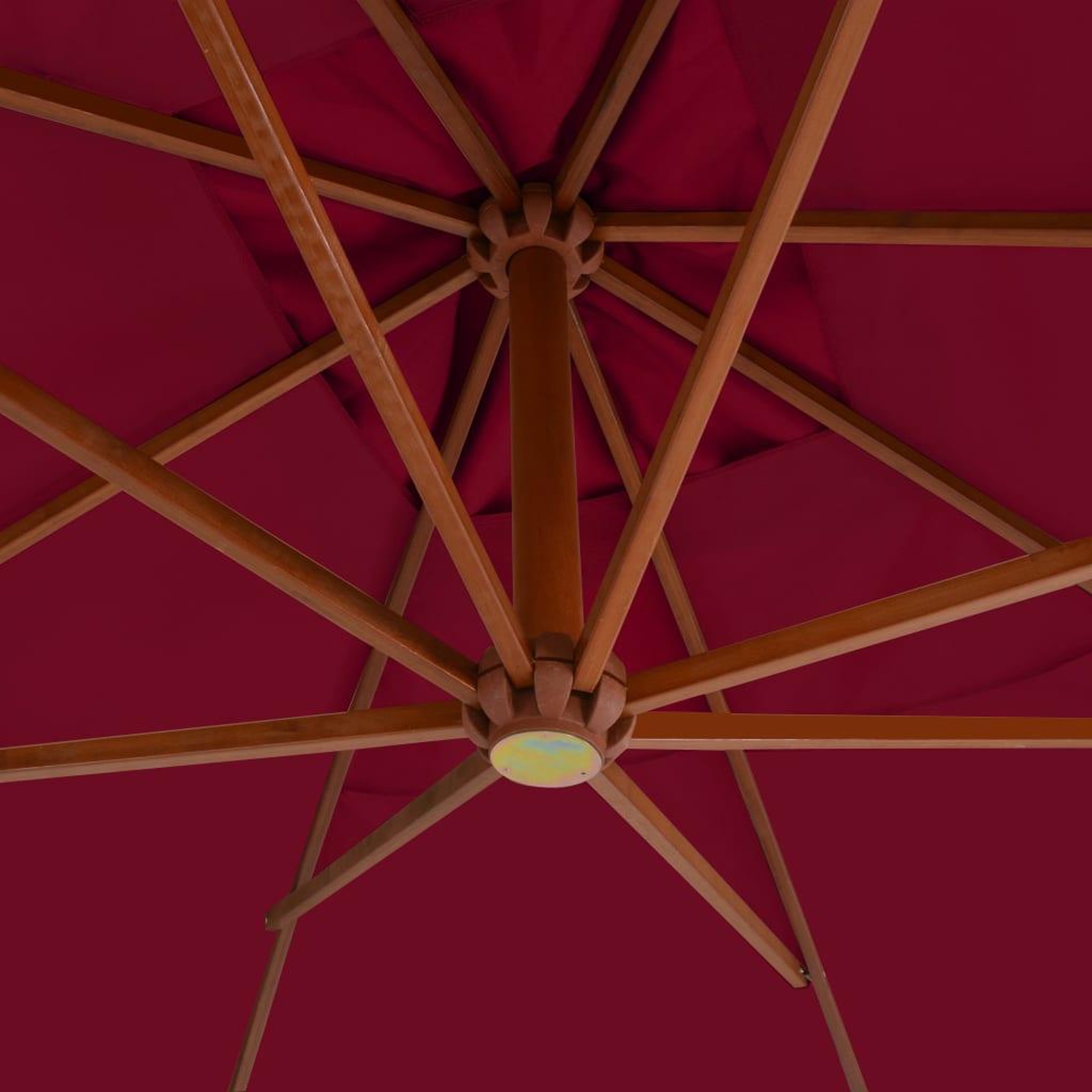 Voir la diapositive 4 : VIDAXL Parasol de jardin en porte-a-faux et mat en bois rouge bordeaux