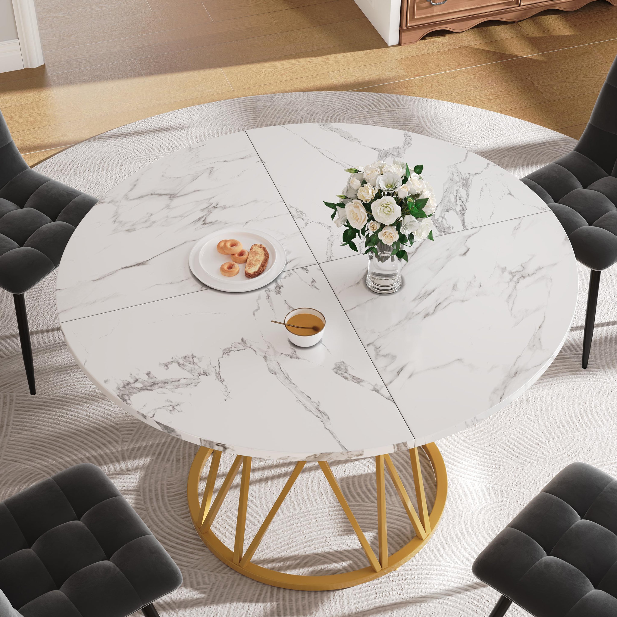 Voir la diapositive 4 : MERAX Table à manger ronde