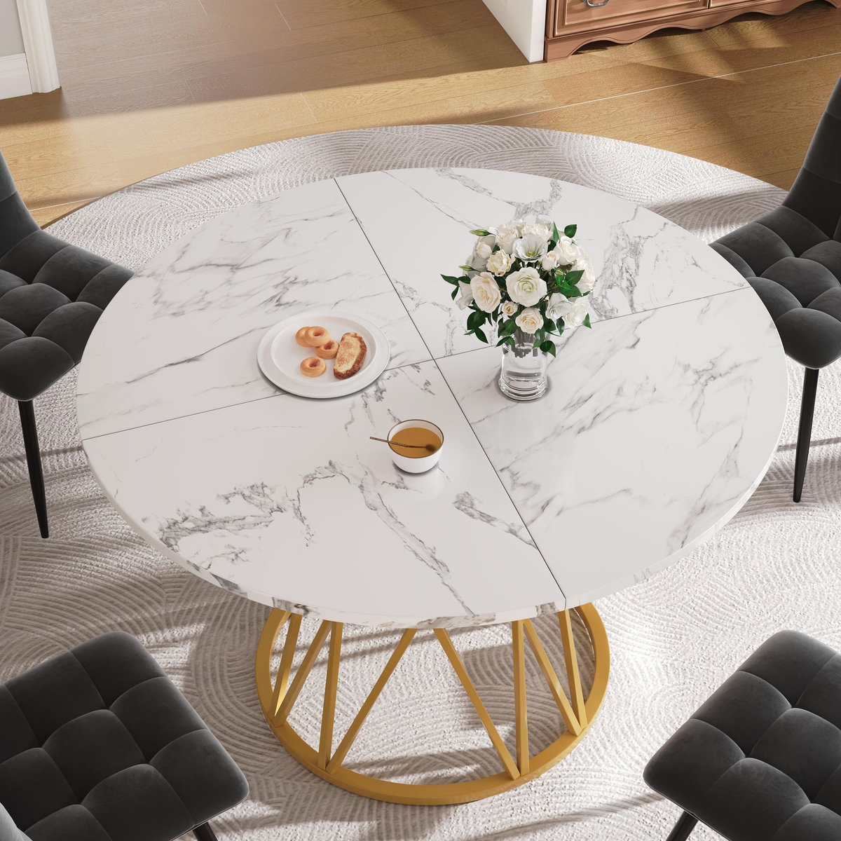 MERAX Table à manger ronde