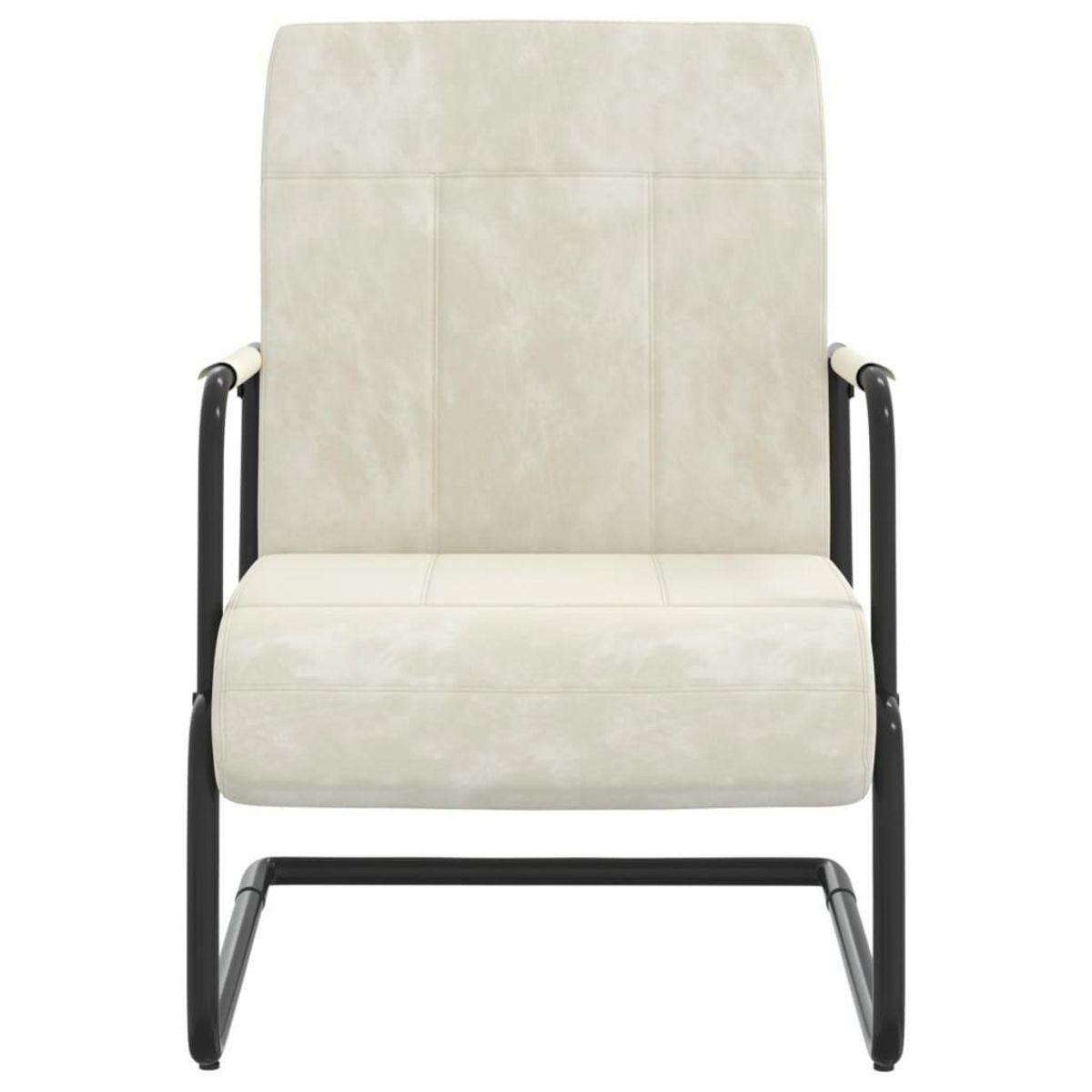 VIDAXL Chaise cantilever Blanc creme Velours