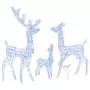 VIDAXL Famille de rennes de decoration Acrylique 300 LED bleu