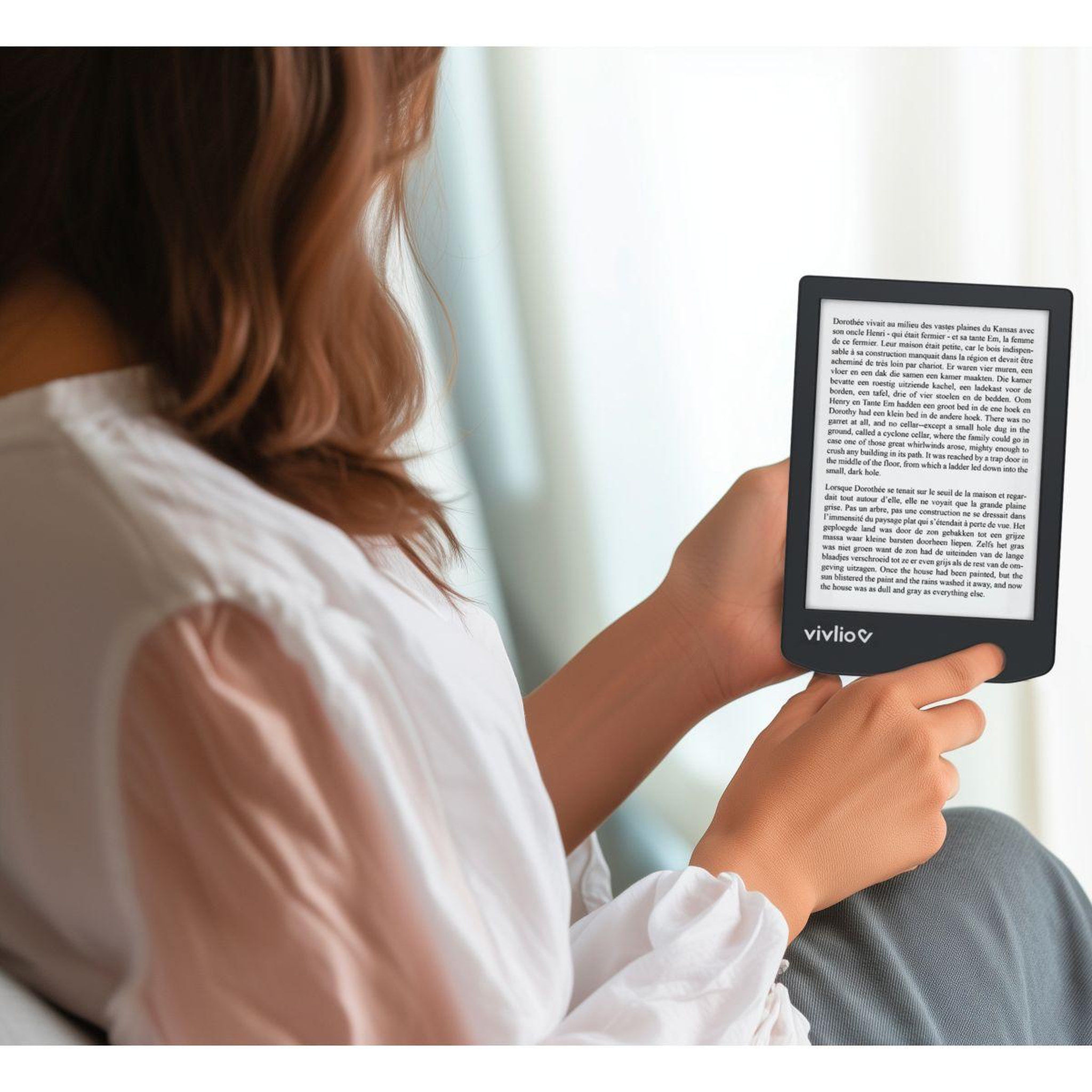 Voir la diapositive 3 : VIVLIO Liseuse ebook coffret 2en1 light zen+housse