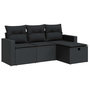 Voir la diapositive 2 : VIDAXL Salon de jardin 4 pcs avec coussins noir resine tressee