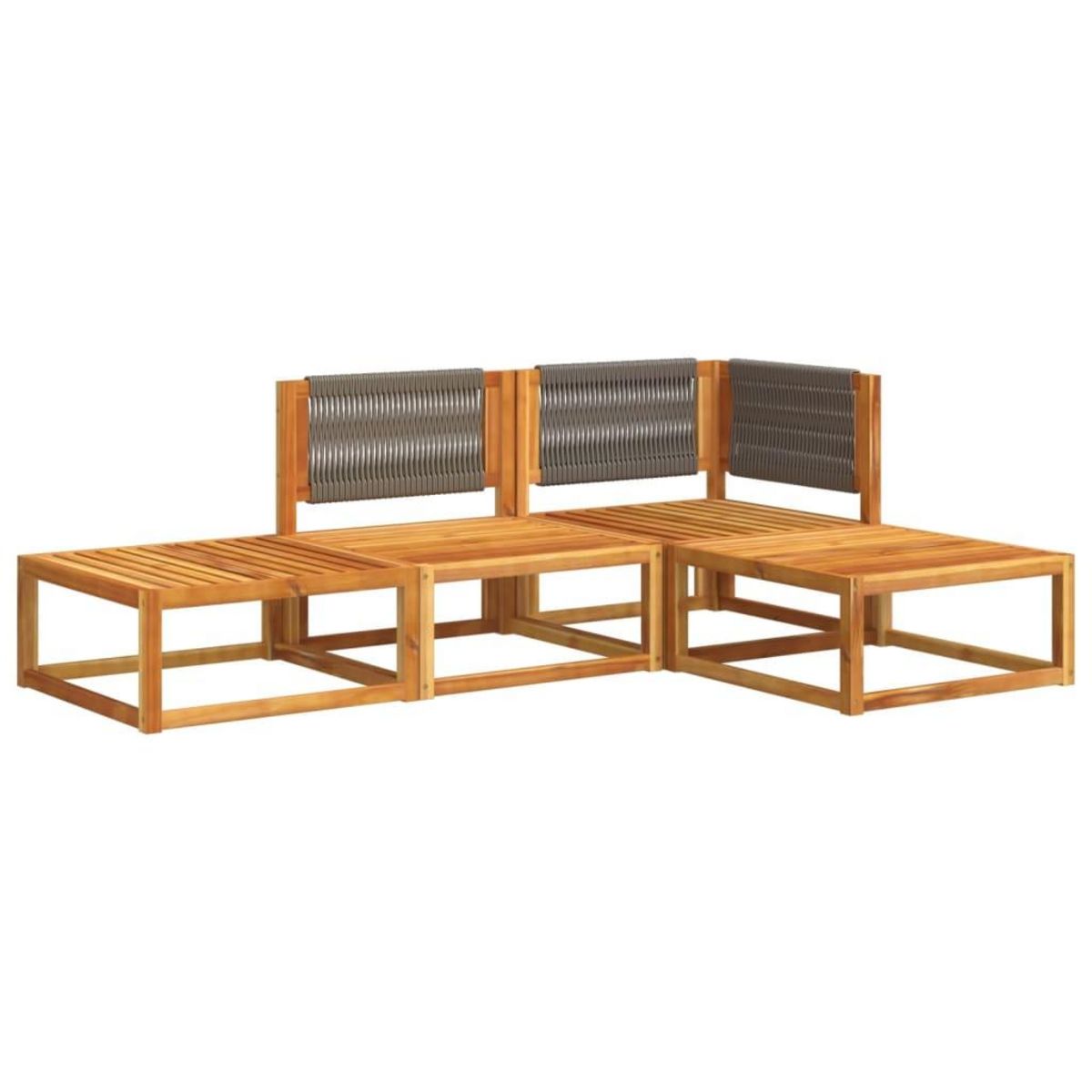 VIDAXL Salon de jardin avec coussins 4 pcs bois d'acacia massif