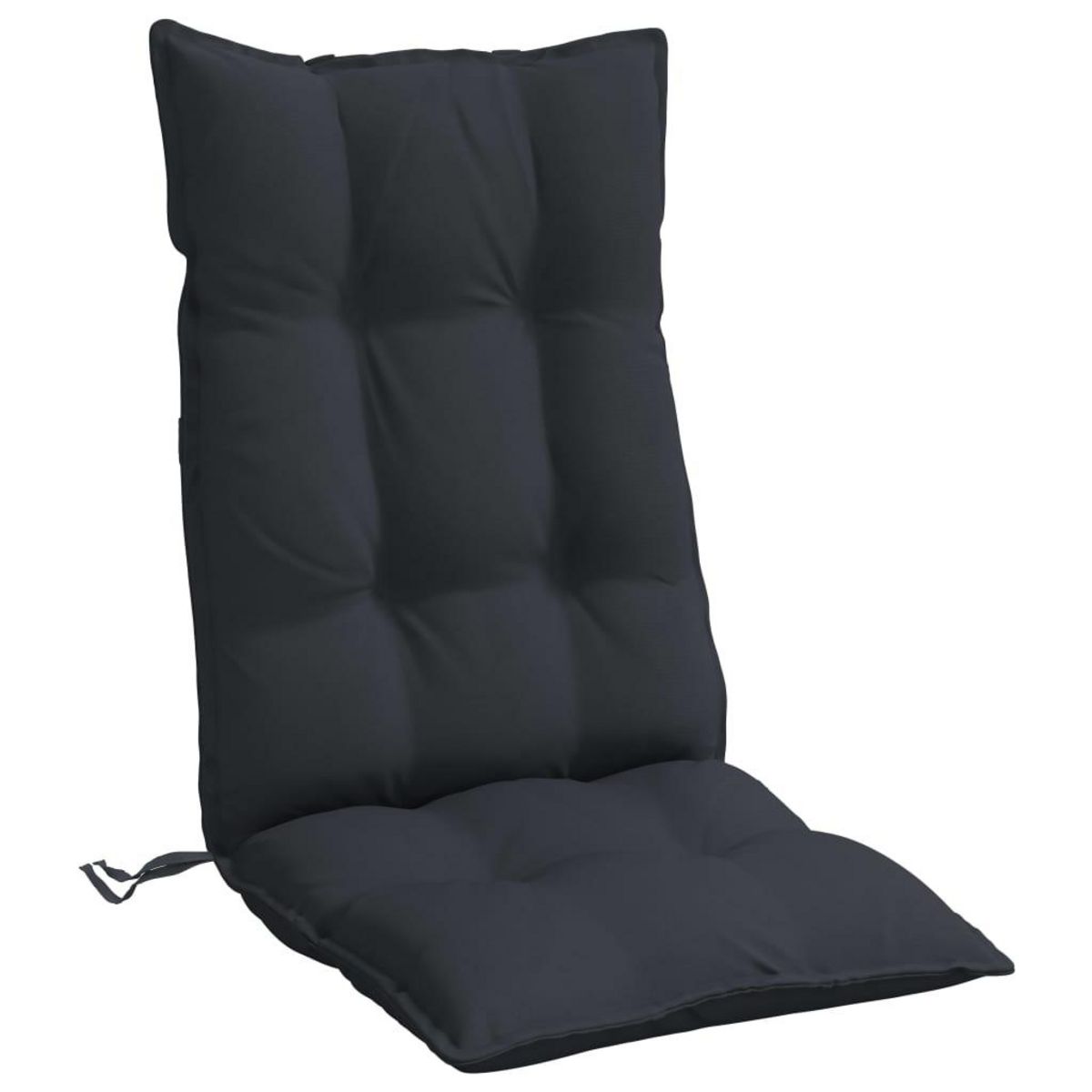 VIDAXL Coussins de chaise a dossier haut lot de 2 noir tissu oxford