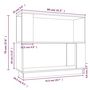 Voir la diapositive 6 : VIDAXL Bibliotheque/Separateur de piece Noir 80x25x70 cm Pin massif