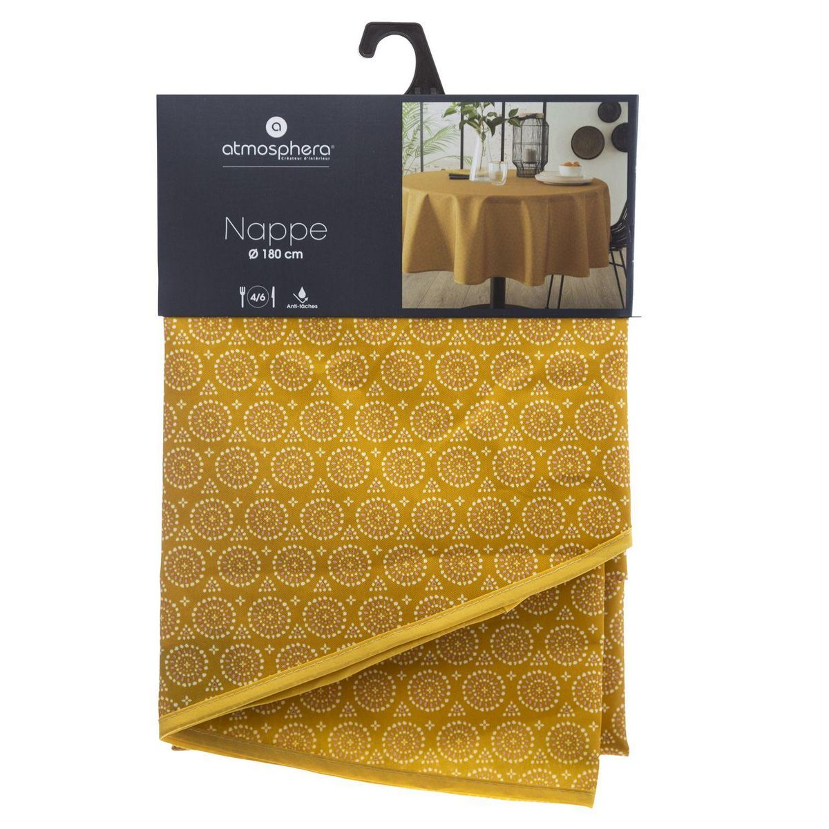ATMOSPHERA Nappe ronde anti tache imprimé