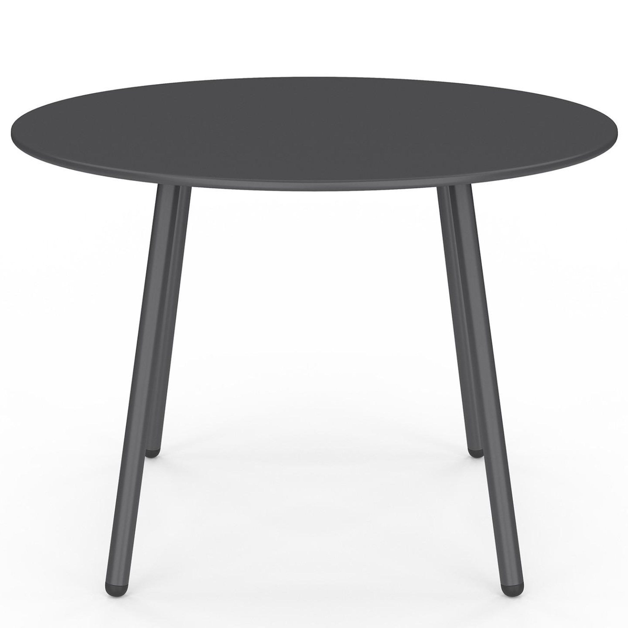 Voir la diapositive 4 : ID MARKET Salon de jardin bas arona 4 places en acier gris anthracite et coussins gris avec canapé, fauteuils et table