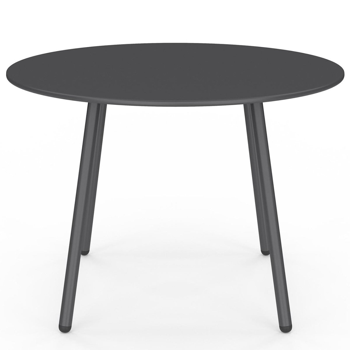 ID MARKET Salon de jardin ARONA bas 4 places en métal gris anthracite et coussins gris avec canapé, fauteuils et table