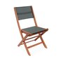 SWEEEK Lot de 2 chaises de jardin en bois Almeria, 2 chaises pliantes Eucalyptus FSC huilé et textilène
