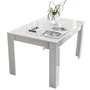 KASALINEA Table 180 cm avec rallonge design blanc laqué NINO-L 228 x P 90 x H 79 cm- Blanc