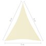 VIDAXL Voile de parasol tissu oxford triangulaire 5x6x6 m creme