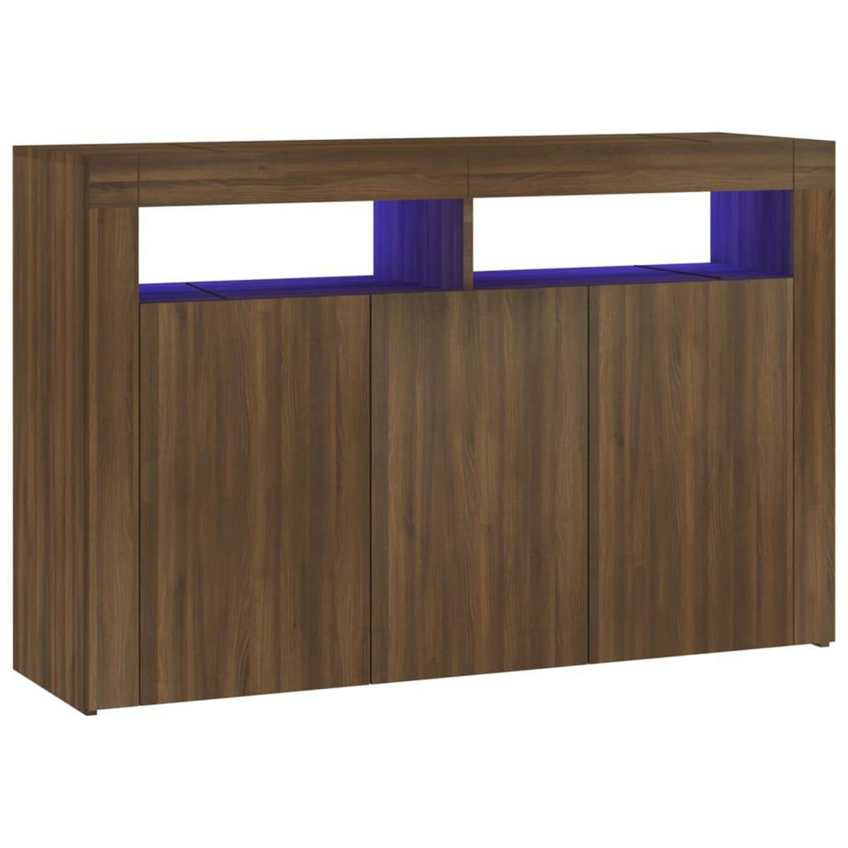 VIDAXL Buffet avec lumieres LED chene marron 115,5x30x75 cm